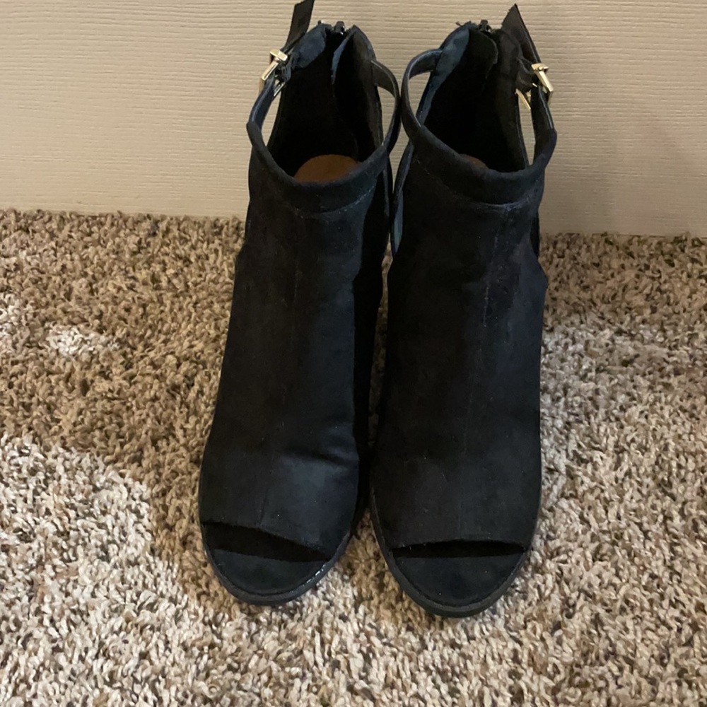 Qupid Black Suede Bootie